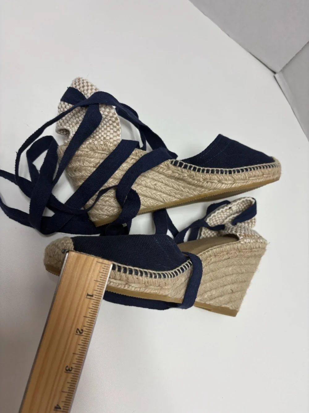 Alpargatera La Manual - Blue Espadrilles With Jute Wedge - Size 37 (6.5 US)